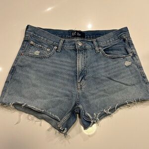 GAP Blue Jean Shorts with Frayed Hem